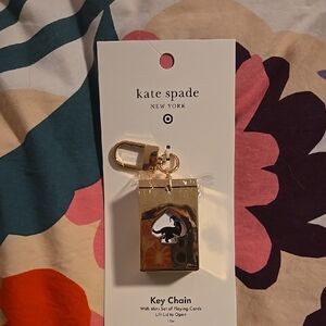 Gold Key Chain with Playing Card Cutout